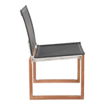 Tulum Water Resistant Mesh Fabric Outdoor Patio Dining Side Chair in Black