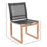 Tulum Water Resistant Mesh Fabric Outdoor Patio Dining Side Chair in Black