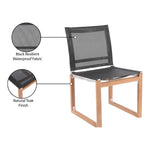 Tulum Water Resistant Mesh Fabric Outdoor Patio Dining Side Chair in Black