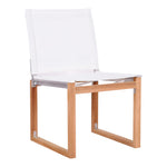 Tulum Water Resistant Mesh Fabric Outdoor Patio Dining Side Chair in Off White