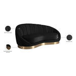 Shelly Velvet Upholstered Chaise Lounge in Black