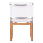 Tulum Water Resistant Mesh Fabric Outdoor Patio Dining Side Chair in Off White