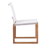 Tulum Water Resistant Mesh Fabric Outdoor Patio Dining Side Chair in Off White