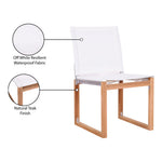 Tulum Water Resistant Mesh Fabric Outdoor Patio Dining Side Chair in Off White