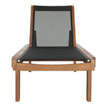 Tulum Adjustable Mesh Water Resistant Fabric Outdoor Patio Chaise Lounge in Black