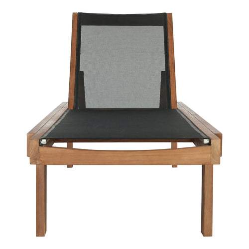 Tulum Adjustable Mesh Water Resistant Fabric Outdoor Patio Chaise Lounge in Black