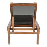 Tulum Adjustable Mesh Water Resistant Fabric Outdoor Patio Chaise Lounge in Black