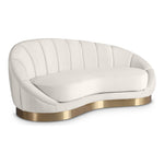 Shelly Velvet Upholstered Chaise Lounge in Cream
