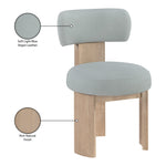 Atelier Vegan Leather Upholstered Dining Chair in LtBlu