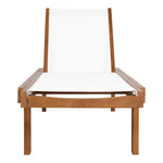 Tulum Adjustable Mesh Water Resistant Fabric Outdoor Patio Chaise Lounge in Off White