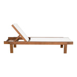Tulum Adjustable Mesh Water Resistant Fabric Outdoor Patio Chaise Lounge in Off White