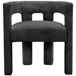 Athena Boucle Fabric Upholstered Accent / Dining Chair in Black