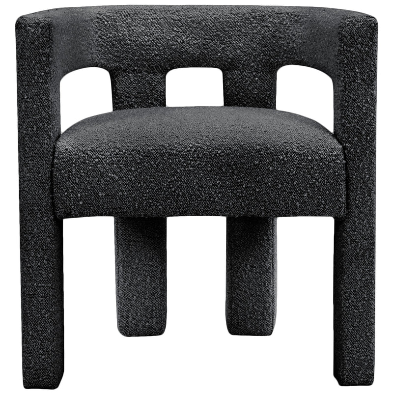 Athena Boucle Fabric Upholstered Accent / Dining Chair in Black