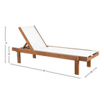 Tulum Adjustable Mesh Water Resistant Fabric Outdoor Patio Chaise Lounge in Off White