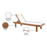 Tulum Adjustable Mesh Water Resistant Fabric Outdoor Patio Chaise Lounge in Off White