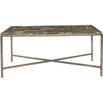 Valen Marble And Iron Coffee Table in Brown