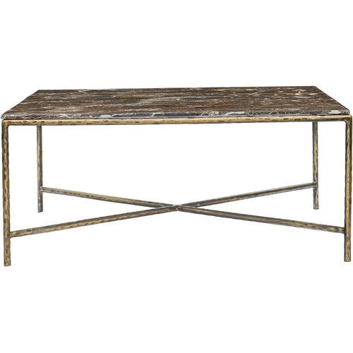Valen Marble And Iron Coffee Table in Brown