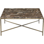 Valen Marble And Iron Coffee Table in Brown