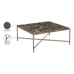 Valen Marble And Iron Coffee Table in Brown