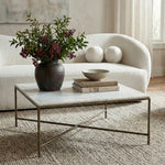 Valen Marble And Iron Coffee Table in White