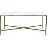 Valen Marble And Iron Coffee Table in White