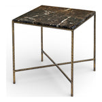 Valen Marble And Iron End Table in Brown