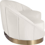 Shelly Velvet Upholstered Chaise Lounge in Cream