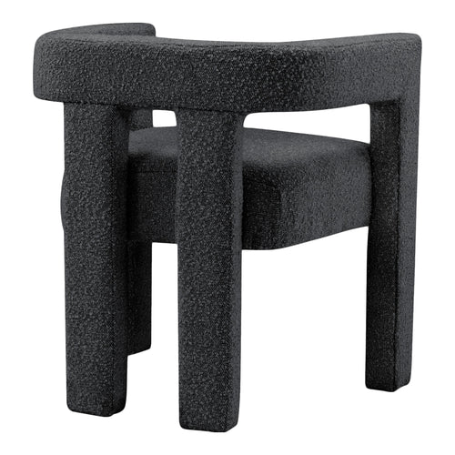 Athena Boucle Fabric Upholstered Accent / Dining Chair in Black