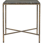 Valen Marble And Iron End Table in Brown