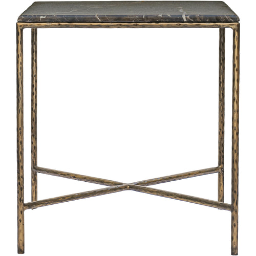 Valen Marble And Iron End Table in Brown