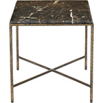 Valen Marble And Iron End Table in Brown