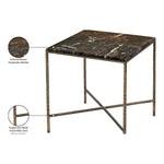 Valen Marble And Iron End Table in Brown