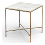 Valen Marble And Iron End Table in White