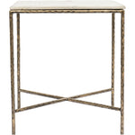 Valen Marble And Iron End Table in White