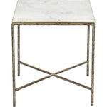 Valen Marble And Iron End Table in White