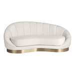 Shelly Velvet Upholstered Chaise Lounge in Cream