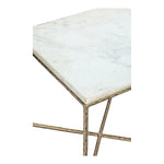 Valen Marble And Iron End Table in White