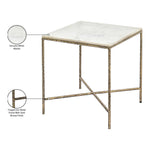 Valen Marble And Iron End Table in White