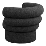 Valentina Linen Textured Fabric Upholstered Swivel Accent Chair in Black