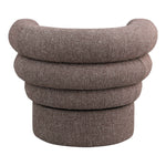 Valentina Linen Textured Fabric Upholstered Swivel Accent Chair in Brown