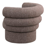 Valentina Linen Textured Fabric Upholstered Swivel Accent Chair in Brown