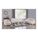 Shelly Velvet Upholstered Chaise Lounge in Cream
