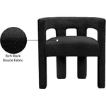 Athena Boucle Fabric Upholstered Accent / Dining Chair in Black