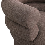 Valentina Linen Textured Fabric Upholstered Swivel Accent Chair in Brown