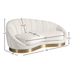 Shelly Velvet Upholstered Chaise Lounge in Cream