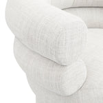 Valentina Linen Textured Fabric Upholstered Swivel Accent Chair in Cream