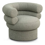 Valentina Linen Textured Fabric Upholstered Swivel Accent Chair in Green
