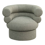 Valentina Linen Textured Fabric Upholstered Swivel Accent Chair in Green