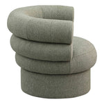 Valentina Linen Textured Fabric Upholstered Swivel Accent Chair in Green