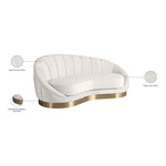 Shelly Velvet Upholstered Chaise Lounge in Cream